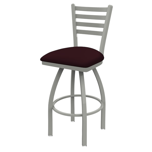25" Swivel Counter Stool, Nickel Finish, Canter Bordeaux Seat